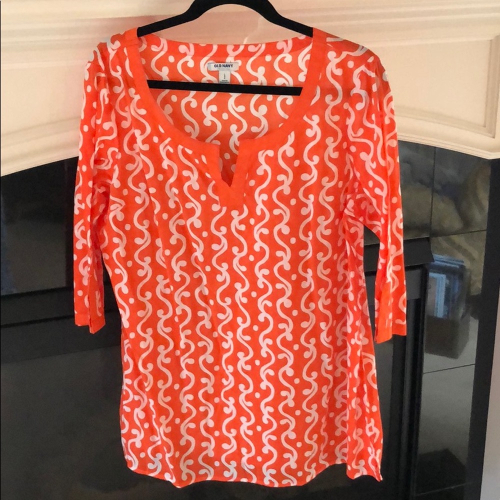 Old navy tunic! Size large cover up orange